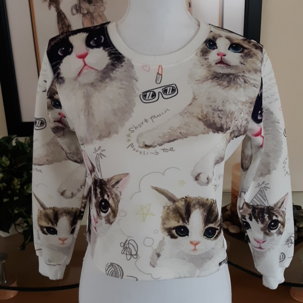 Cat cropped top M - Picture 2 of 6